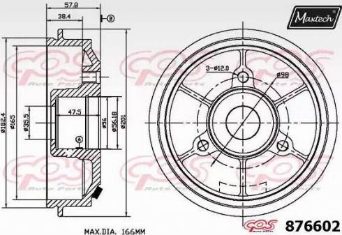 Maxtech 876602.0006 - Тормозной барабан autosila-amz.com