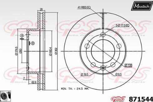 Maxtech 871544.0060 - Тормозной диск autosila-amz.com