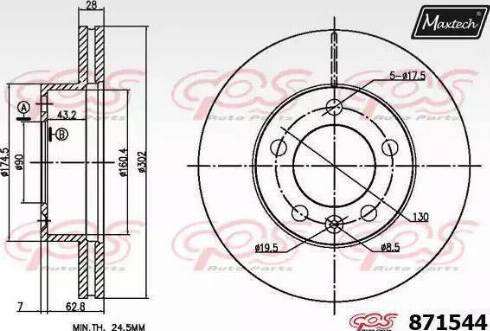 Maxtech 871544.0000 - Тормозной диск autosila-amz.com