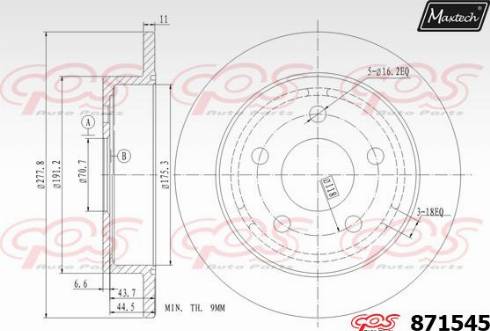 Maxtech 871545.0000 - Тормозной диск autosila-amz.com