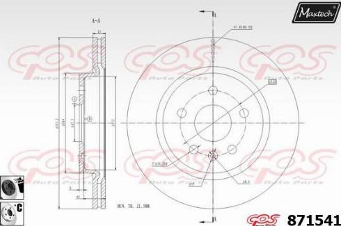 Maxtech 871541.6060 - Тормозной диск autosila-amz.com