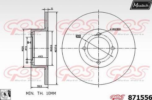 Maxtech 871556.0080 - Тормозной диск autosila-amz.com