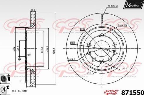 Maxtech 871550.6060 - Тормозной диск autosila-amz.com