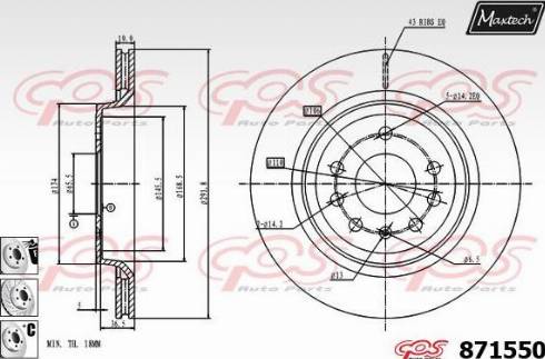 Maxtech 871550.6880 - Тормозной диск autosila-amz.com