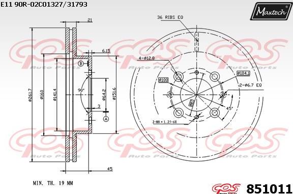 Maxtech 871550 - Тормозной диск autosila-amz.com