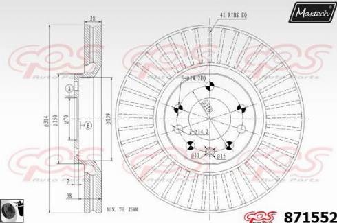 Maxtech 871552.0060 - Тормозной диск autosila-amz.com