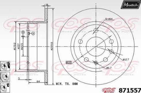 Maxtech 871557.6880 - Тормозной диск autosila-amz.com