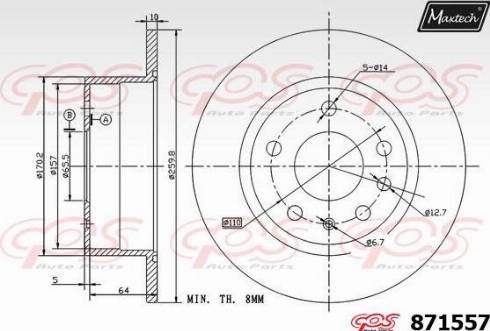 Maxtech 871557.0000 - Тормозной диск autosila-amz.com