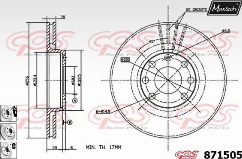 Maxtech 871505.6880 - Тормозной диск autosila-amz.com