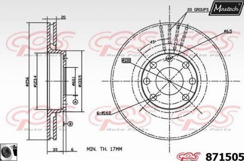 Maxtech 871505.0060 - Тормозной диск autosila-amz.com