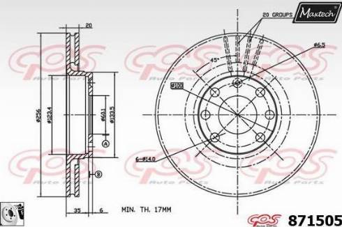 Maxtech 871505.0080 - Тормозной диск autosila-amz.com