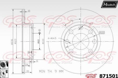 Maxtech 871501.6060 - Тормозной диск autosila-amz.com