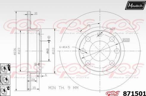 Maxtech 871501.6880 - Тормозной диск autosila-amz.com