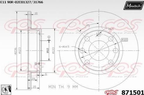 Maxtech 871501.0080 - Тормозной диск autosila-amz.com