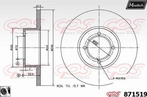 Maxtech 871519.0060 - Тормозной диск autosila-amz.com