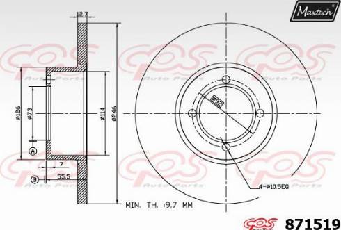 Maxtech 871519.0000 - Тормозной диск autosila-amz.com