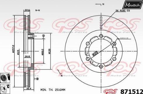 Maxtech 871512.6060 - Тормозной диск autosila-amz.com