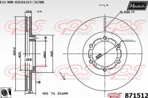 Maxtech 871512.0060 - Тормозной диск autosila-amz.com