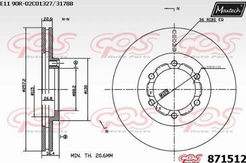 Maxtech 871512.0000 - Тормозной диск autosila-amz.com