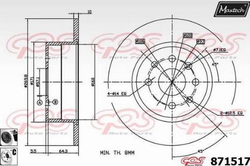 Maxtech 871517.6060 - Тормозной диск autosila-amz.com