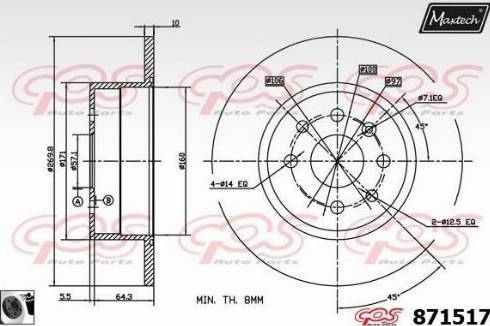 Maxtech 871517.0060 - Тормозной диск autosila-amz.com