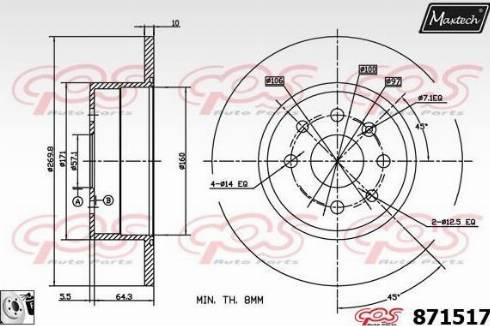 Maxtech 871517.0080 - Тормозной диск autosila-amz.com