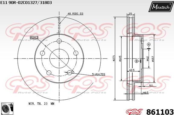 Maxtech 871517 - Тормозной диск autosila-amz.com