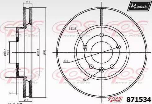 Maxtech 871534.6060 - Тормозной диск autosila-amz.com