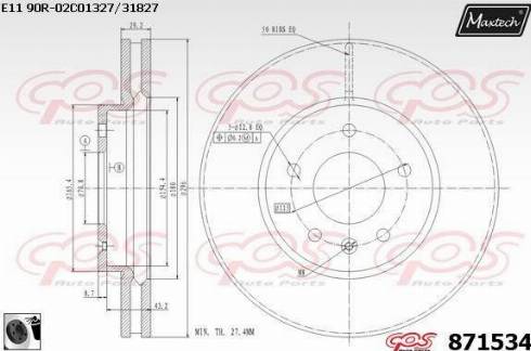 Maxtech 871534.0060 - Тормозной диск autosila-amz.com