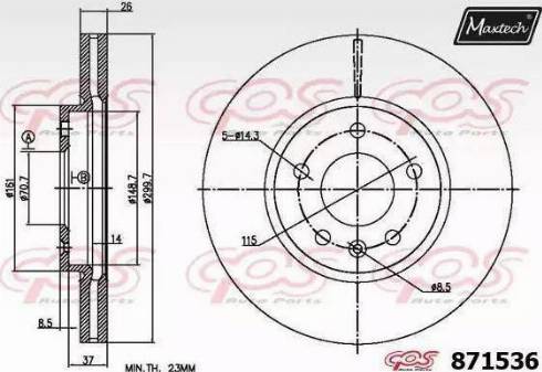 Maxtech 871536.6980 - Тормозной диск autosila-amz.com