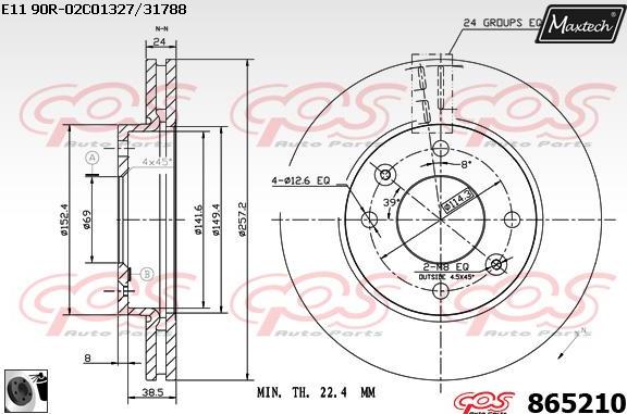 Maxtech 871536 - Тормозной диск autosila-amz.com