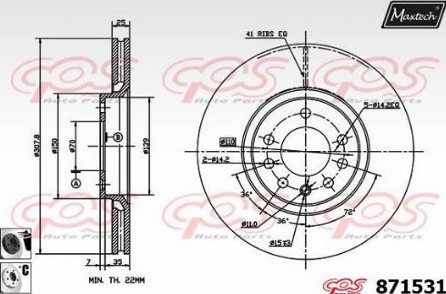 Maxtech 871531.6060 - Тормозной диск autosila-amz.com