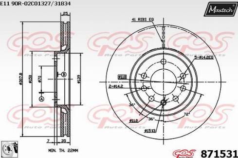 Maxtech 871531.0080 - Тормозной диск autosila-amz.com