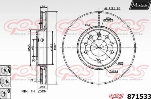 Maxtech 871533.6880 - Тормозной диск autosila-amz.com