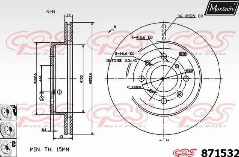 Maxtech 871532.6980 - Тормозной диск autosila-amz.com