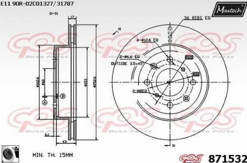 Maxtech 871532.0060 - Тормозной диск autosila-amz.com