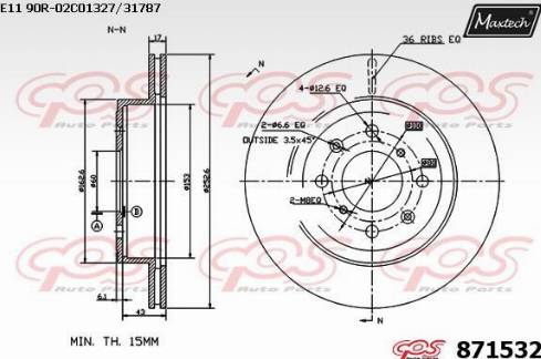 Maxtech 871532.0000 - Тормозной диск autosila-amz.com