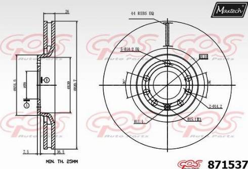 Maxtech 871537.0000 - Тормозной диск autosila-amz.com