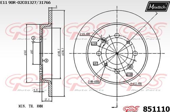 Maxtech 871521 - Тормозной диск autosila-amz.com