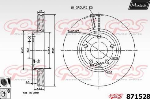 Maxtech 871528.6060 - Тормозной диск autosila-amz.com