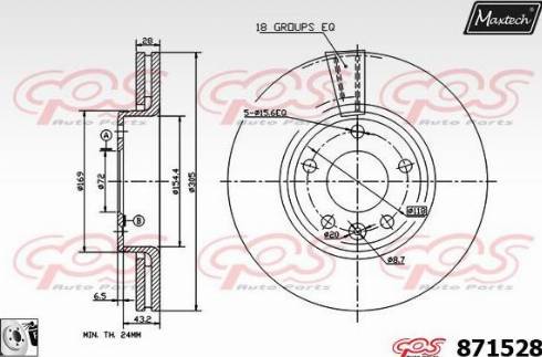 Maxtech 871528.0080 - Тормозной диск autosila-amz.com