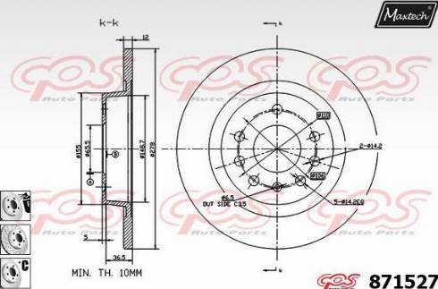 Maxtech 871527.6880 - Тормозной диск autosila-amz.com