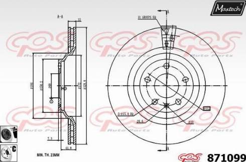 Maxtech 871099.6060 - Тормозной диск autosila-amz.com