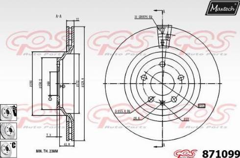 Maxtech 871099.6980 - Тормозной диск autosila-amz.com