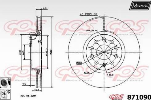 Maxtech 871090.6060 - Тормозной диск autosila-amz.com