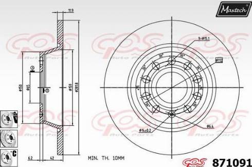 Maxtech 871091.6980 - Тормозной диск autosila-amz.com