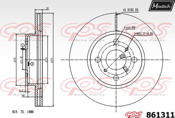 Maxtech 871093 - Тормозной диск autosila-amz.com