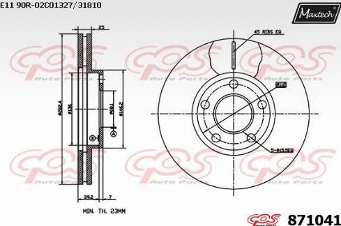 Maxtech 871041.0000 - Тормозной диск autosila-amz.com