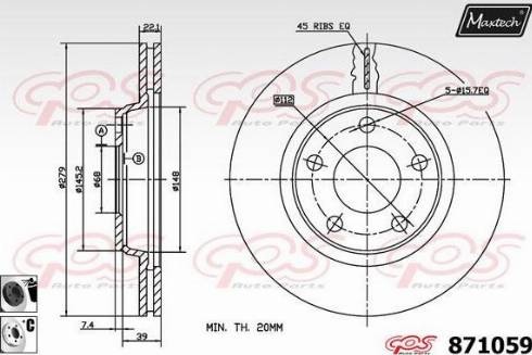 Maxtech 871059.6060 - Тормозной диск autosila-amz.com