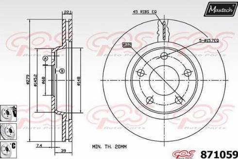 Maxtech 871059.6880 - Тормозной диск autosila-amz.com